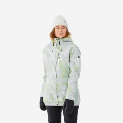 Kurtka snowboardowa damska Dreamscape SNB 100. Białe kurtki narciarskie DREAMSCAPE, na zimę, m, bez wzorów, z materiału, bez kaptura, narciarskie. Za 299.99 zł.