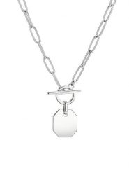 Liebeskind Naszyjnik z zawieszką - dł. 45 cm rozmiar: onesize. Szare naszyjniki Liebeskind, z materiału, ze stali. Za 191.42 zł.