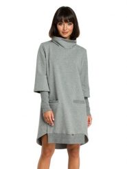 Be Wear Sukienka w kolorze szarym rozmiar: M. Szare sukienki Be Wear, m, bez wzorów, bez kołnierzyka, bez ramiączek, mini. Za 232.45 zł.