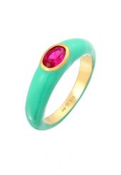 Elli Damski owalny pasjans z pomarańczową emalią i zieloną cyrkonią w pozłacanym srebrze próby 925 Sterling Silver Pierścionki 1 ct. Brązowe pierścionki Elli, z cyrkonią, pozłacane. Za 328.99 zł.