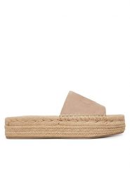 Calvin Klein Espadryle Flatf Espa Mule Nub Mg HW0HW02890 Beżowy. Brązowe espadryle Calvin Klein, bez wzorów, z nubiku, bez obcasa. Za 449.99 zł.