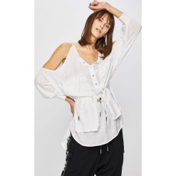 Diesel - Bluzka. Białe bluzki Diesel, m, bez wzorów, z bawełny, casualowe, bez kołnierzyka, bez ramiączek. Za 729.90 zł.
