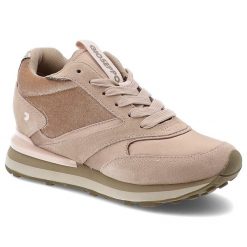 Beżowe Sneakersy Gioseppo Modne Obuwie Damskie Na Koturnie. Brązowe buty treningowe Hot Potatoes by Gioseppo, bez wzorów, z materiału, bez zapięcia, trekkingowe. Za 331.99 zł.