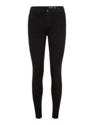 Noisy may Dżinsy "Callie" - Skinny fit - w kolorze czarnym rozmiar: W26/L32. Czarne jeansy Noisy May, l, z aplikacjami, ze skóry, klasyczne, z podwyższonym stanem. Za 73.95 zł.