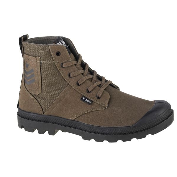 Buty sportowe Sneakersy unisex, Palladium Pampa Hi Army. Brązowe buty sportowe lifestyle Palladium, na wiosnę, bez wzorów, z gumy, sportowe, bez zapięcia. Za 556.00 zł.