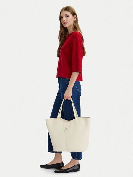 BOSS Torebka HUGO BOSS-50563192 Kremowy. Białe shopper bag Boss, bez wzorów, bez dodatków. Za 1,249.00 zł.