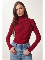Happiness Istanbul Bluzka w kolorze bordowym rozmiar: 38. Czerwone bluzki Happiness Istanbul, bez wzorów, bez kołnierzyka, bez ramiączek. Za 74.99 zł.
