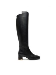 MICHAEL Michael Kors Muszkieterki June 40F4JUMB6L Czarny. Czarne kozaki MICHAEL Michael Kors, bez wzorów, ze skóry, bez obcasa, na słupku, bez zapięcia. Za 1,579.00 zł.