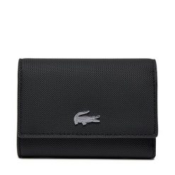 Duży Portfel Damski Lacoste. Czarne portfele Lacoste, bez wzorów. Za 269.99 zł.