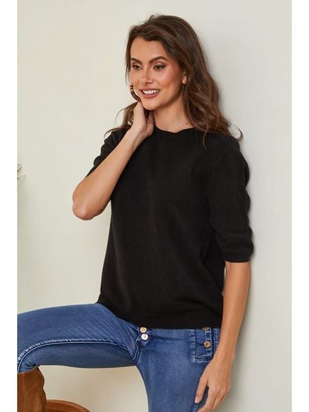 Joséfine Sweter "Kalocsa" w kolorze czarnym rozmiar: L. Czarne swetry Joséfine, l, bez wzorów, z kaszmiru, bez ramiączek. Za 130.99 zł.