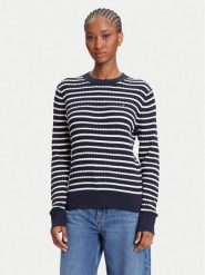 Tommy Hilfiger Sweter Fine WW0WW44993 Granatowy Regular Fit. Niebieskie swetry Tommy Hilfiger, xxl, bez wzorów, z bawełny, bez ramiączek. Za 389.99 zł.