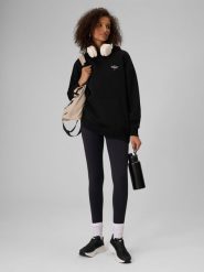 4F Legginsy dzianinowe damskie - czarne M. Czarne legginsy 4f, bez wzorów, z dzianiny, eleganckie. Za 149.99 zł.