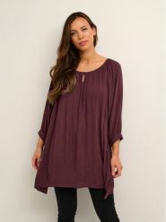 Kaffe Tunika Amber 501030 Fioletowy Relaxed Fit. Fioletowe tuniki Kaffe, bez wzorów, z wiskozy, bez kołnierzyka, bez ramiączek. Za 79.99 zł.