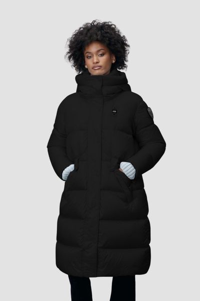 BLAUER Czarny damski płaszcz Lena Raincoat Long Jackets, Rozmiar L. Czarne płaszcze Blauer USA, l, bez wzorów, ze lnu, eleganckie. W wyprzedaży za 1,199.99 zł.