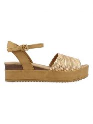 Wrangler Sandały w kolorze beżowym na koturnie rozmiar: 37. Brązowe sandały Wrangler, bez wzorów, z otwartym noskiem, bez obcasa, na koturnie, bez zapięcia. Za 132.98 zł.