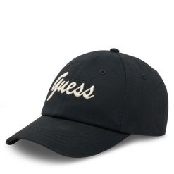Czapka z daszkiem Guess. Czarne czapki z daszkiem Guess, z aplikacjami. Za 129.99 zł.