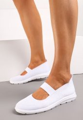 Białe Tenisówki na Grubej Podeszwie z Materiałową Cholewką i Paskiem Ratvia. Białe trampki Born2be, bez wzorów, z materiału, klasyczne, bez zapięcia. W wyprzedaży za 33.99 zł.