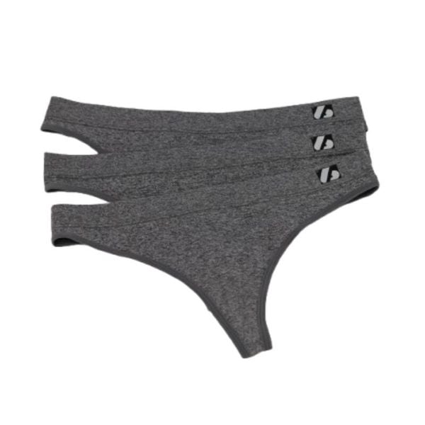 US-001 String - Stringi, Zestaw 3, Szary. Szare stringi BARNETT, bez wzorów, z elastanu. Za 108.56 zł.