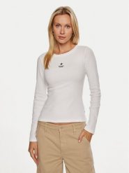 Guess Jeans Bluzka W4YI65 KA0H1 Biały Slim Fit. Białe bluzki Guess Jeans, s, z aplikacjami, z bawełny, bez kołnierzyka, bez ramiączek. Za 159.99 zł.