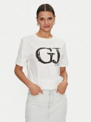 Guess T-Shirt Sara V4YI01 K8FQ4 Biały Regular Fit. Białe t-shirty Guess, xxs, z aplikacjami, z bawełny, bez kołnierzyka, bez ramiączek. Za 109.99 zł.