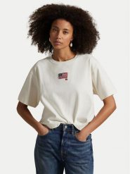 Polo Ralph Lauren T-Shirt 211973129001 Biały Relaxed Fit. Białe t-shirty Polo Ralph Lauren, l, bez wzorów, z bawełny, bez kołnierzyka, bez ramiączek. Za 399.99 zł.
