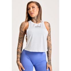 Tank Top fitness damski Gym Glamour fitness damski Gym Glamour sport. Białe topy sportowe GYM GLAMOUR, s, bez wzorów, na fitness i siłownię. Za 89.99 zł.