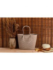 Scandinavia Concept Shopper bag "Ezekiel" w kolorze beżowym - 46 x 46 x 18 cm rozmiar: onesize. Brązowe shopper bag Scandinavia Concept, bez wzorów, z bawełny, na ramię, bez dodatków. Za 118.01 zł.