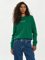 Guess Jeans Bluza W4YQ10 KC811 Zielony Regular Fit. Zielone bluzy Guess Jeans, xs, z aplikacjami, z bawełny, bez ramiączek, bez kaptura. Za 219.99 zł.