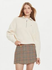 Tommy Hilfiger Sweter WW0WW42141 Écru Relaxed Fit. Swetry Tommy Hilfiger, l, bez wzorów, z bawełny, bez ramiączek. Za 419.99 zł.