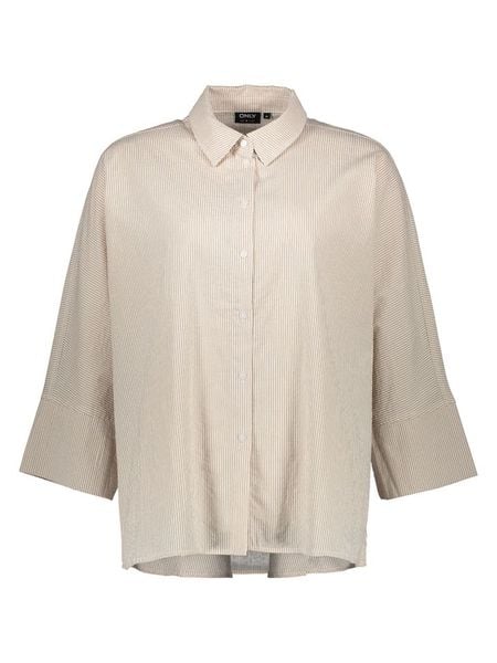 ONLY Koszula w kolorze beżowym rozmiar: XL. Brązowe koszule ONLY, xl, bez wzorów, z bawełny, bez kołnierzyka, bez ramiączek. Za 124.95 zł.