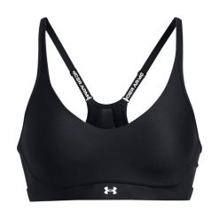 Biustonosz treningowy Under Armour Infinity Low 2.0. Czarne biustonosze sportowe Under Armour, bez wzorów, na fitness i siłownię. Za 149.99 zł.