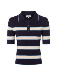 S.Oliver dzianinowa koszulka polo Kobiety drobna dzianina beżowy|niebieski, 42. Brązowe t-shirty sportowe S.Oliver, s, bez wzorów, z dzianiny, bez ramiączek. Za 139.95 zł.