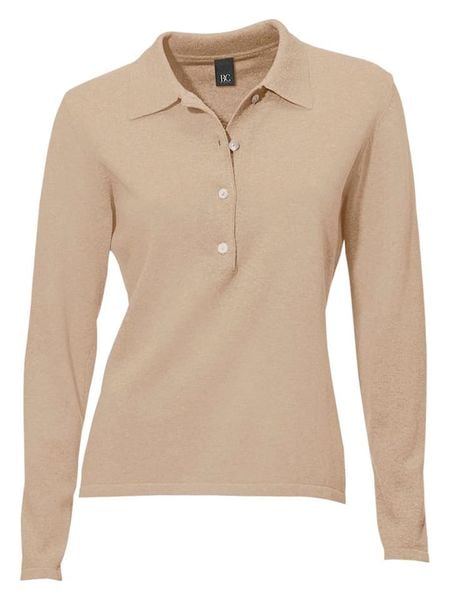 Heine Sweter w kolorze beżowym rozmiar: 42. Brązowe swetry Heine, bez wzorów, z bawełny, bez ramiączek. Za 72.95 zł.