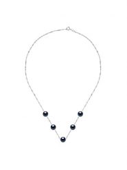 Mitzuko Srebrny naszyjnik z perłami - dł. 42 cm rozmiar: onesize. Szare naszyjniki Mitzuko, z materiału, z perłą, srebrne. Za 295.99 zł.