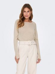 ONLY Sweter w kolorze beżowym rozmiar: XL. Brązowe swetry ONLY, xl, bez wzorów, bez ramiączek. Za 66.00 zł.
