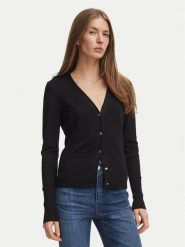 Fracomina Kardigan FR26WT8001K50601 Czarny Regular Fit. Czarne swetry Fracomina, m, bez wzorów, z wiskozy, bez ramiączek. Za 244.99 zł.