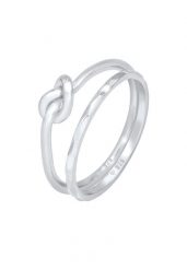 Elli Damskie Duo Knot Trend Basic Minimal w pozłacanym srebrze 925 Sterling Silver Pierścionki 1 ct. Szare pierścionki Elli, pozłacane. Za 248.99 zł.