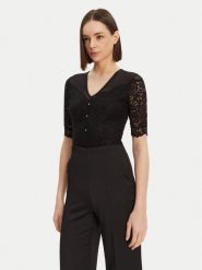 Morgan Body 251-DMIA Czarny Slim Fit. Czarne body i gorsety Morgan, bez wzorów, z wiskozy, bez ramiączek. Za 149.99 zł.