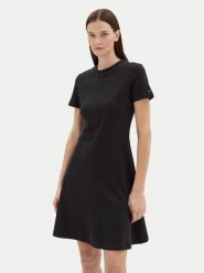 Tommy Hilfiger Sukienka codzienna WW0WW45521 Czarny Regular Fit. Czarne sukienki Tommy Hilfiger, na co dzień, s, bez wzorów, z bawełny, bez kołnierzyka, bez ramiączek, proste. Za 259.99 zł.