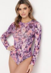 Fioletowe Siateczkowe Body z Długimi Rękawami i Wzorem Tie-Dye Lenvoria. Fioletowe body i gorsety Born2be, bez wzorów, z jeansu, bez ramiączek. W wyprzedaży za 76.49 zł.