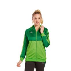 Kurtka treningowa z kapturem dla kobiet Erima Six Wings. Zielone kurtki Erima, m, bez wzorów, z materiału, sportowe, z kapturem. W wyprzedaży za 239.00 zł.