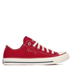 Trampki Converse. Czerwone trampki Converse, bez wzorów, retro, bez zapięcia. Za 349.99 zł.