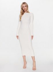 Edited Sukienka dzianinowa EDT7006002 Écru Fitted Fit. Sukienki Edited, bez wzorów, z dzianiny, bez kołnierzyka, bez ramiączek. Za 379.99 zł.