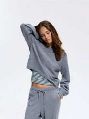 Sweter z domieszką wełny - szary. Szare swetry Reserved, l, bez wzorów, z dzianiny, bez ramiączek. Za 119.99 zł.