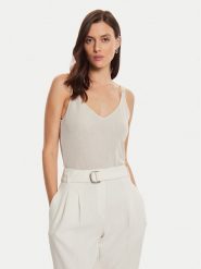 Morgan Top 232-DANIEL Écru Slim Fit. Topy Morgan, m, bez wzorów, z syntetyku, bez kołnierzyka, bez ramiączek. Za 99.99 zł.