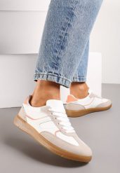 Ciemnobeżowe Sneakersy z Krótką Cholewka z Przeszyciami Wilnlow. Brązowe buty sportowe lifestyle Born2be, bez wzorów, sportowe, bez zapięcia. W wyprzedaży za 67.99 zł.