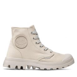 Trapery Palladium. Brązowe traperki Palladium, bez wzorów, bez obcasa, bez zapięcia. Za 229.99 zł.