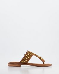 ZAMSZOWE KLAPKI 2534 CAMOSC TAN. Klapki Venezia, bez wzorów, ze skóry, bez obcasa, bez zapięcia. Za 119.00 zł.