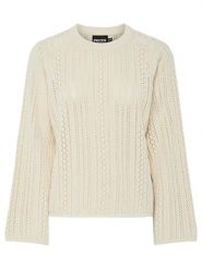 Pieces Sweter w kolorze kremowym rozmiar: S. Brązowe swetry Pieces, s, bez wzorów, z bawełny, bez ramiączek. Za 83.62 zł.