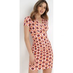 Pomarańczowa Sukienka Kephippe. Brązowe sukienki Born2be, l, bez wzorów, bez kołnierzyka, bez ramiączek, mini, dopasowane. Za 189.99 zł.